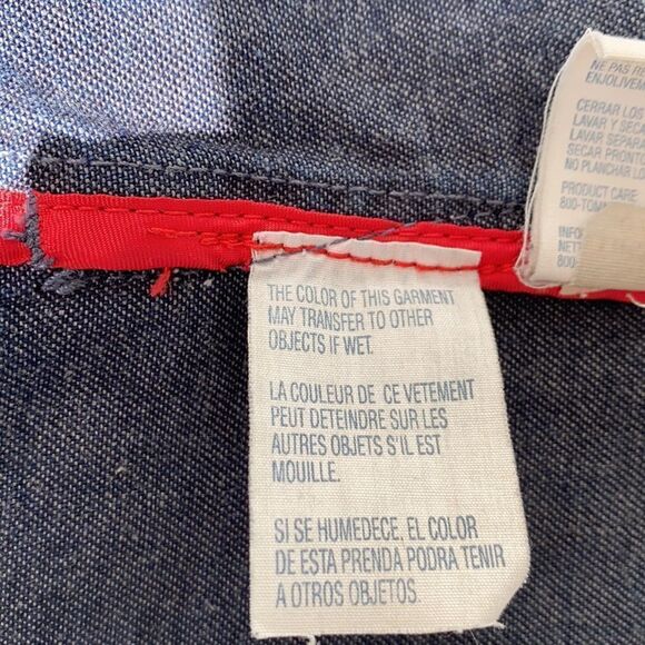 Vintage Tommy Hilfiger Military Inspired Dark Denim Utility Jacket Blue Medium - Picture 12 of 15